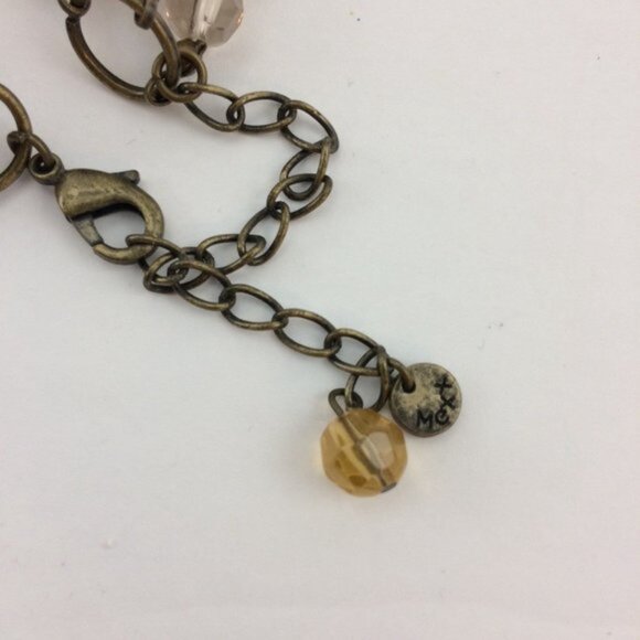 Mexx Chunky Faceted Plastic Bead 3 Strand Necklace Brown Yellow Smokey Grey 20" - Picture 3 of 12